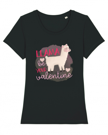 Llama Be Your Valentine Black