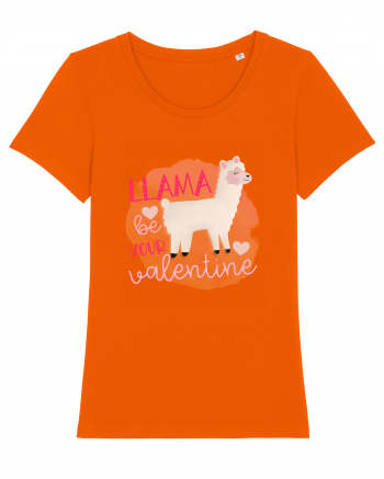 Llama Be Your Valentine Bright Orange