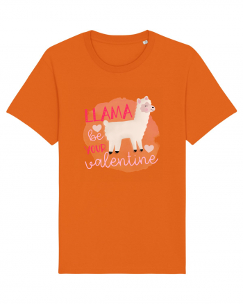 Llama Be Your Valentine Bright Orange