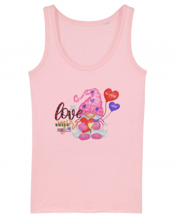 Love More Worry Less Gnome Cotton Pink