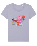 Love More Worry Less Gnome Tricou mânecă scurtă guler larg fitted Damă Expresser