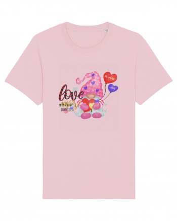 Love More Worry Less Gnome Cotton Pink