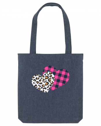 Print Hearts Midnight Blue