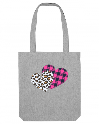 Print Hearts Heather Grey