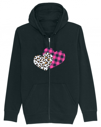 Print Hearts Black