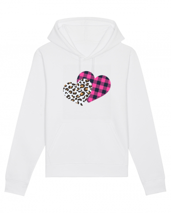 Print Hearts White