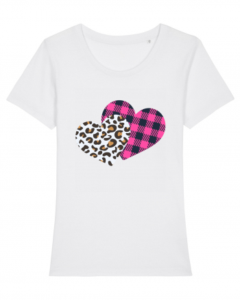 Print Hearts White