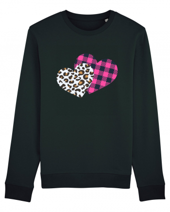 Print Hearts Black