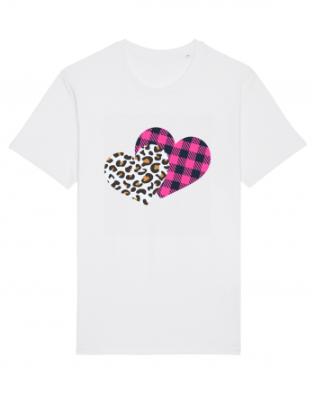 Print Hearts White