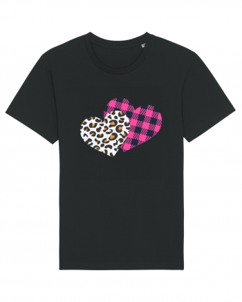 Print Hearts Black