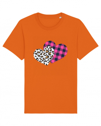 Print Hearts Bright Orange