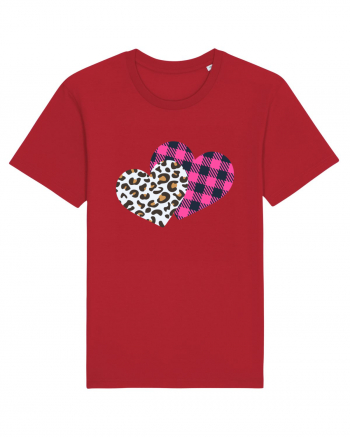 Print Hearts Red