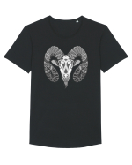Berbec-zodiac B&W Tricou mânecă scurtă guler larg Bărbat Skater