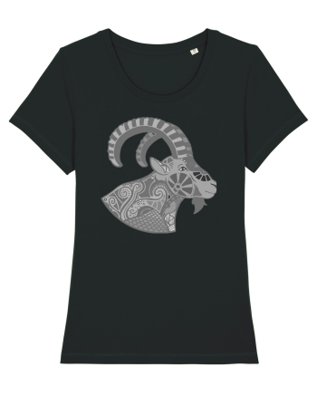 Capricorn-zodiac B&W Black