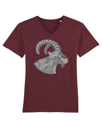 Capricorn-zodiac B&W Burgundy