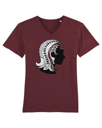 Fecioara-zodiac B&W Burgundy