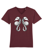 Gemeni-zodiac B&W Tricou mânecă scurtă guler V Bărbat Presenter