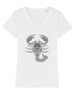 Scorpion-zodiac B&W Tricou mânecă scurtă guler V Damă Evoker
