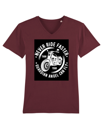 Never ride faster than your  Guardian Angel can fly Burgundy