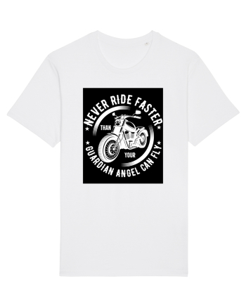 Never ride faster than your  Guardian Angel can fly White