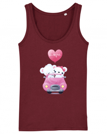 Valentine Polar Bear Love Burgundy