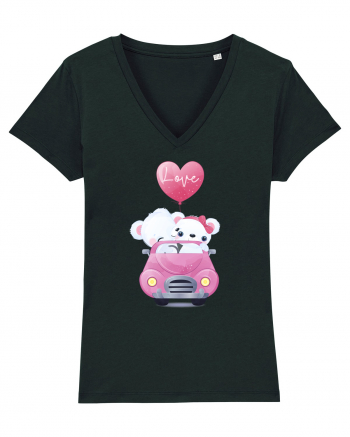 Valentine Polar Bear Love Black