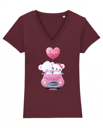 Valentine Polar Bear Love Burgundy