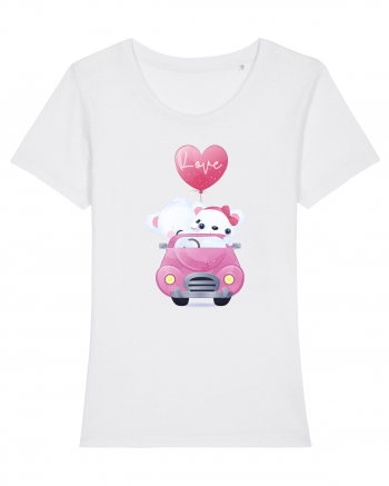 Valentine Polar Bear Love White