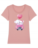 Valentine Polar Bear Love Tricou mânecă scurtă guler larg fitted Damă Expresser