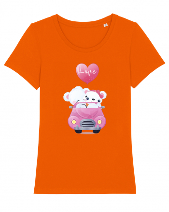 Valentine Polar Bear Love Bright Orange