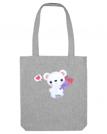 Valentine Polar Bear Happy Heather Grey