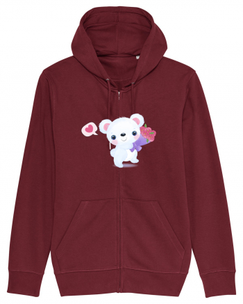 Valentine Polar Bear Happy Burgundy