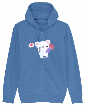 Valentine Polar Bear Happy Bright Blue