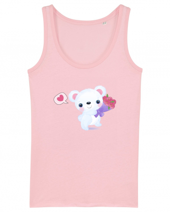 Valentine Polar Bear Happy Cotton Pink