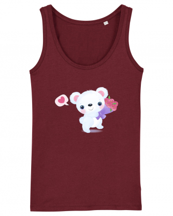 Valentine Polar Bear Happy Burgundy