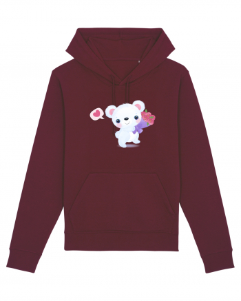 Valentine Polar Bear Happy Burgundy