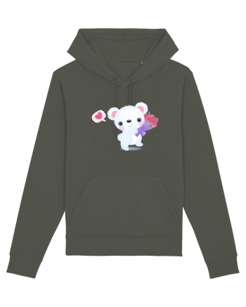 Valentine Polar Bear Happy Khaki