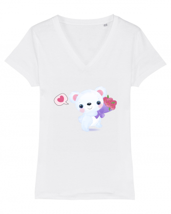 Valentine Polar Bear Happy White