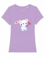 Valentine Polar Bear Happy Tricou mânecă scurtă guler larg fitted Damă Expresser