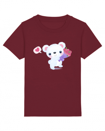 Valentine Polar Bear Happy Burgundy