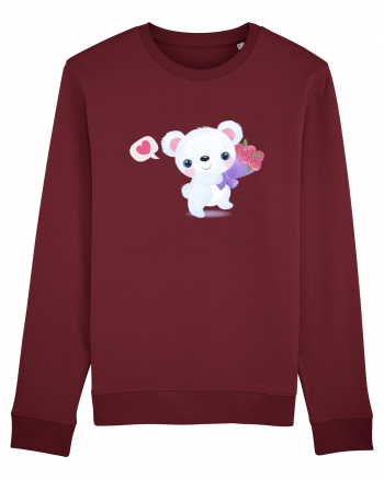 Valentine Polar Bear Happy Burgundy