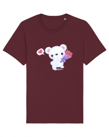 Valentine Polar Bear Happy Burgundy