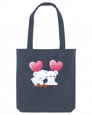 Valentine Polar Bear Heart Midnight Blue