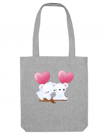 Valentine Polar Bear Heart Heather Grey