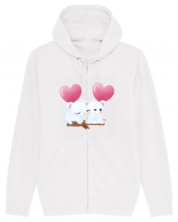 Valentine Polar Bear Heart White