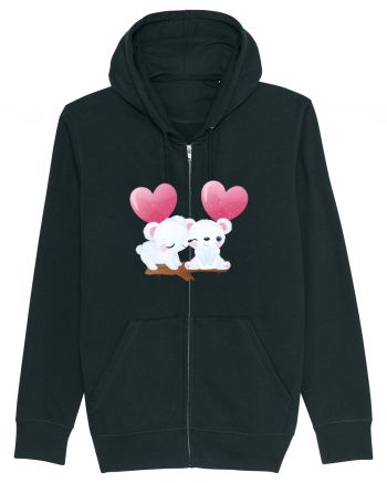 Valentine Polar Bear Heart Black