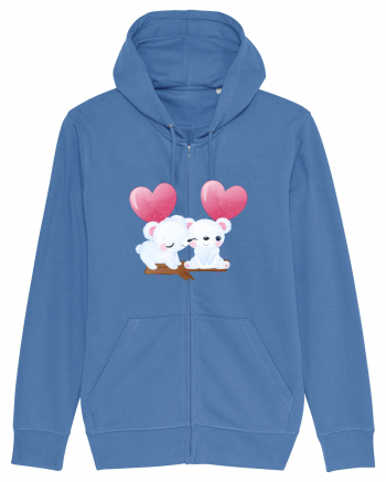 Valentine Polar Bear Heart Bright Blue