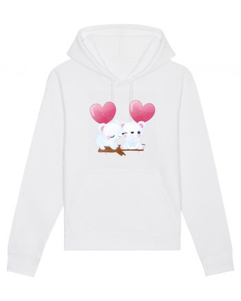 Valentine Polar Bear Heart White