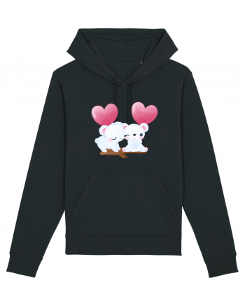 Valentine Polar Bear Heart Black