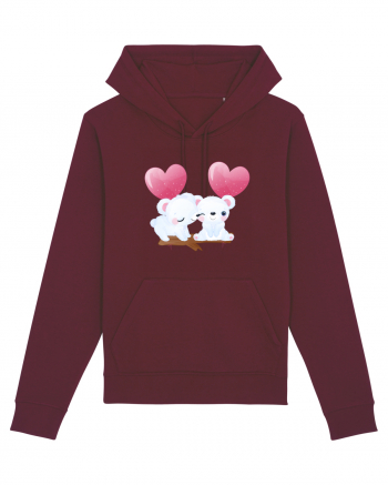 Valentine Polar Bear Heart Burgundy